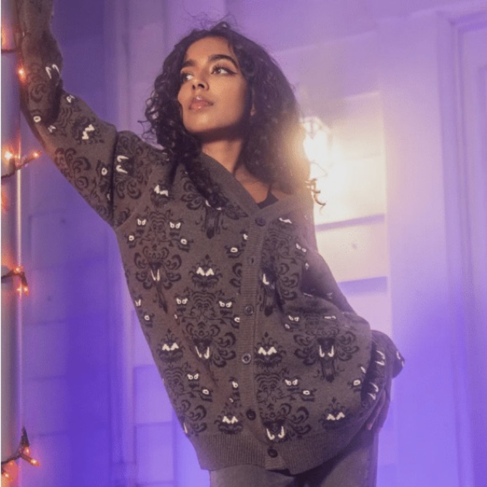 Cakeworthy Cozy Gray Haunted Mansion Cardigan